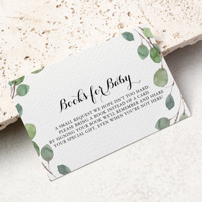 Begäran från Greenery Eucalyptus Baby Shower Bok Tilläggskort (Skapare uppladdad)