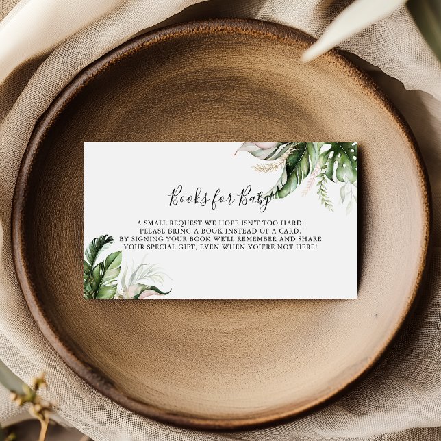 Begäran från Guld Tropical Greenery Baby Shower Bo Tilläggskort (Skapare uppladdad)