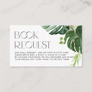 Begäran från Monstera Greenery Summer Baby Shower Tilläggskort
