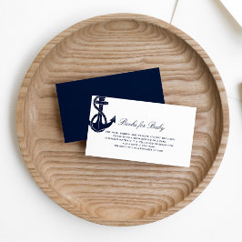Begäran från Nautical Anchor Script Baby Shower Bo Tilläggskort