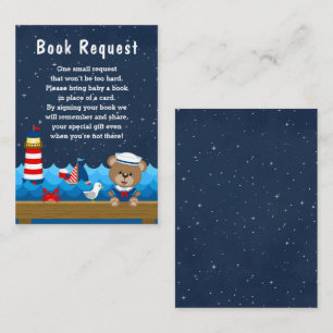 Begäran från Nautical Boy Bear Red och Navy Bok Tilläggskort