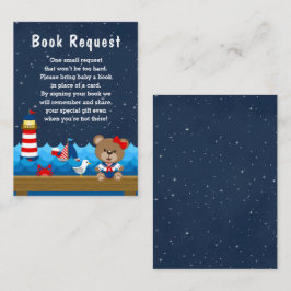 Begäran från Nautical Girl Bear Red och Navy Bok Tilläggskort