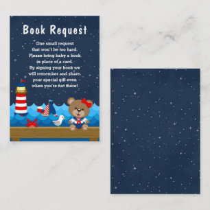 Begäran från Nautical Girl Bear Red och Navy Bok Tilläggskort