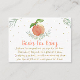 Begäran från Peach Guld Blommigt Baby Shower Bok Tilläggskort