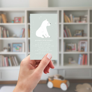 Begäran från polar Bear Winter Blue Baby Shower Bo Tilläggskort