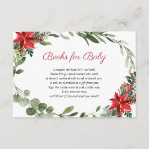 Begäran från Red poinsettia-julbabyduschen bok Tilläggskort