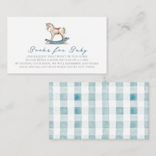 Begäran från Rocking Horse Blue Boy Shower Bok Tilläggskort