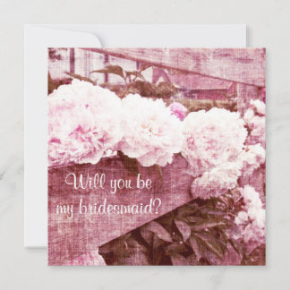 Begäran från romsk rosa peonies bridesmaid inbjudningar