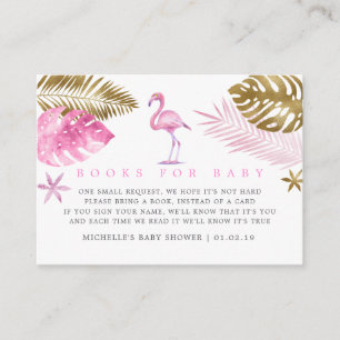 Begäran från rosa och Guld Flamingo Baby Shower Bo Tilläggskort