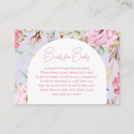Begäran från rosa och Lavender Blommigt Baby Bok Tilläggskort