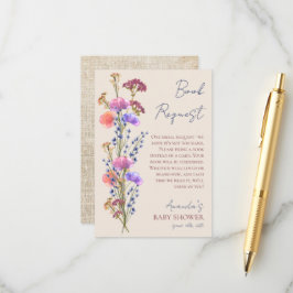 Begäran från Rustic Beige Acrylic Blommigt Bok Tilläggskort