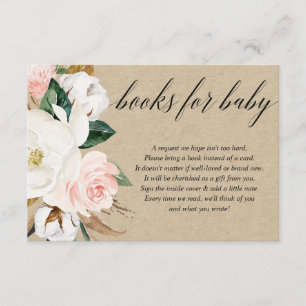 Begäran från Rustic blommigt, babydusch bok Tilläggskort