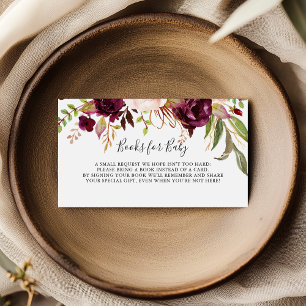 Begäran från Rustic Boho Blommigt Baby Shower Bok Tilläggskort