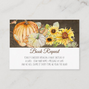 Begäran från Rustic Fall Pumpkin Solros Wood Bok Tilläggskort