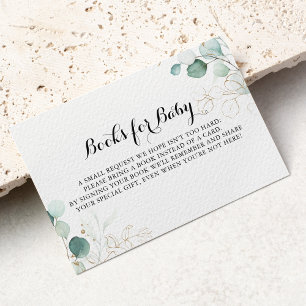 Begäran från Rustic Guld Blommigt Baby Shower Bok Tilläggskort