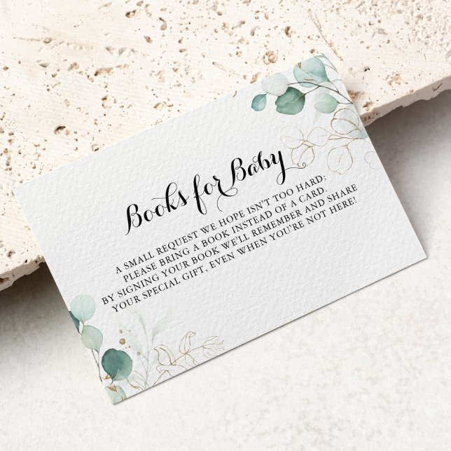 Begäran från Rustic Guld Blommigt Baby Shower Bok Tilläggskort (Skapare uppladdad)