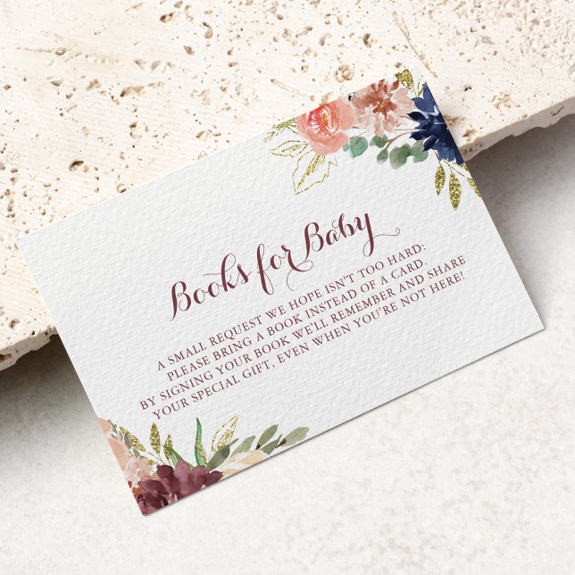 Begäran från Rustic Guld Calligraphy Baby Shower B Tilläggskort (Skapare uppladdad)