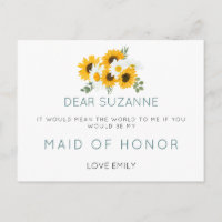 Begäran från Rustic Sunblommor Maid of honor