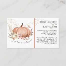 Begäran från Rustic Wood Blommigt Pumpkin Spice Ba Visitkort