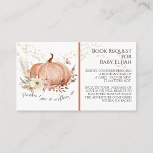 Begäran från Rustic Wood Blommigt Pumpkin Spice Ba Visitkort