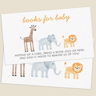 Begäran från Safari Animals Baby Shower Bok Tilläggskort