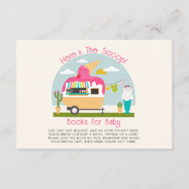 Begäran från Scoop Ice Cream Girl Baby Shower Bok Tilläggskort