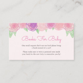 Begäran från Shabby Blommigt Ro Baby Shower Bok Tilläggskort