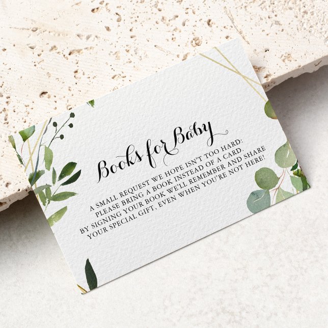 Begäran från Tropical Guld Calligraphy Baby Shower Tilläggskort (Skapare uppladdad)
