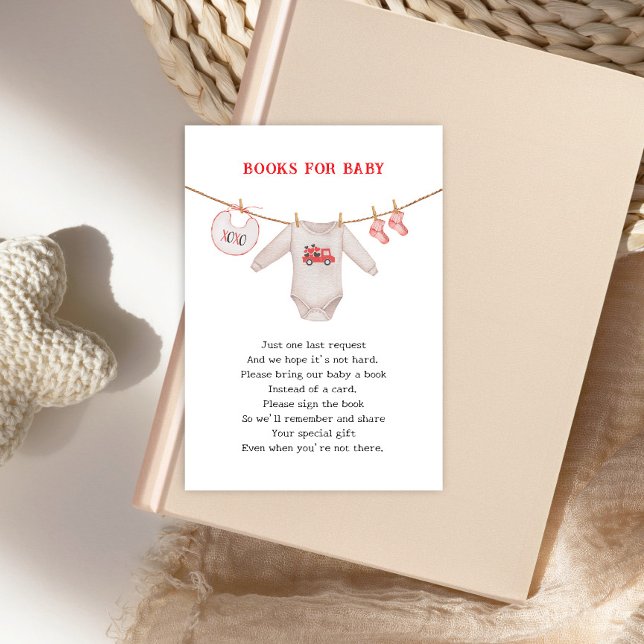 Begäran från Valentine SweBaby Shower Bok Tilläggskort (Skapare uppladdad)