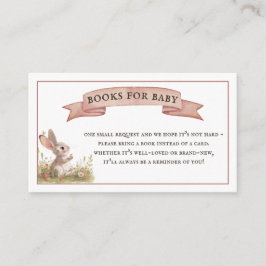 Begäran från vintage Bunny Baby Shower Bok Tilläggskort