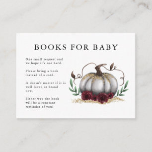 Begäran från White Guld Pumpkin Baby Shower Bok Tilläggskort