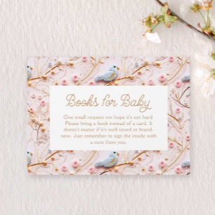 Begäran från Winter Rosa Blommigt Girl Baby Shower Tilläggskort