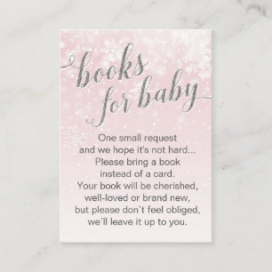 Begäran från Winter Snowflake Rosa Baby Shower Bok Tilläggskort