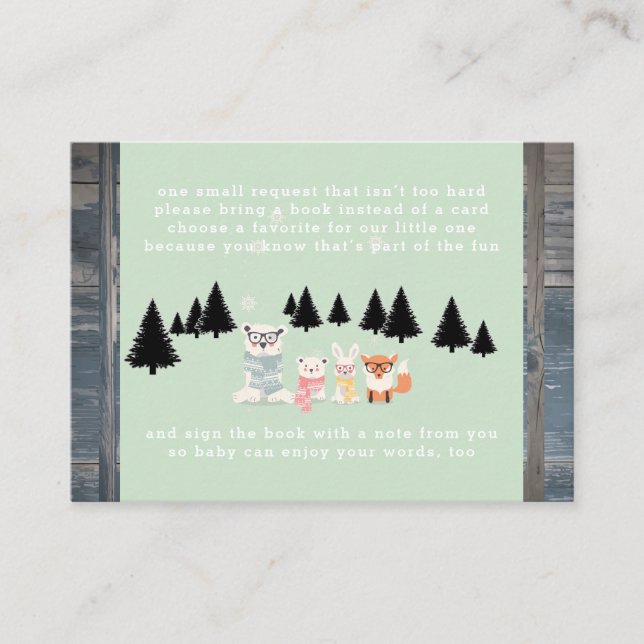 Begäran från Winter Woodland Forest Animal Shower  Tilläggskort (Framsida)