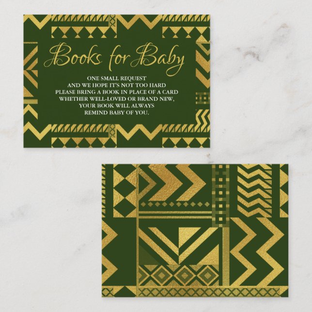 Begäran om afrikansk tribal baby shower-bok tilläggskort (Fram/baksida)