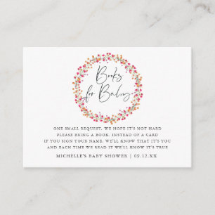 Begäran om Aquarelle Vild Blommor Baby Shower Bok Tilläggskort