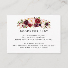 Begäran om att infoga Marsala Burgundy Baby Shower Tilläggskort