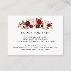Begäran om att infoga Marsala Burgundy Baby Shower Tilläggskort