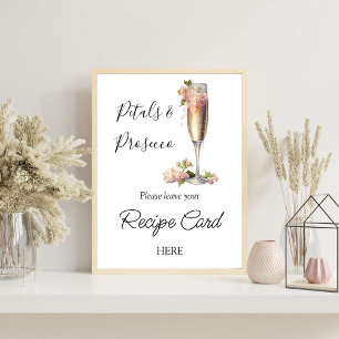 Begäran om att ta emot Champagne Rosa Blommigt Möh Poster