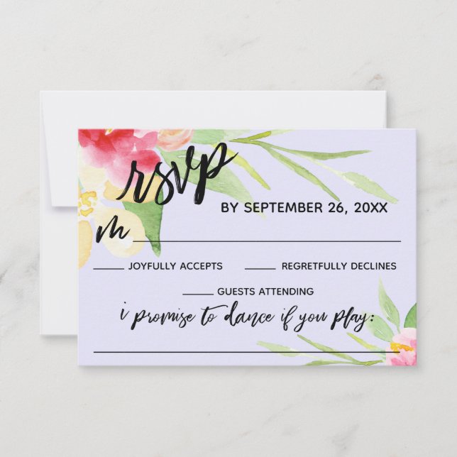 Begäran om Avslappnad Handwrite Flowers Lavender S OSA Kort (Framsida)