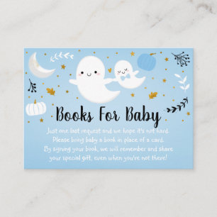 Begäran om Baby Boo Blue Ghost Baby Shower Bok Tilläggskort