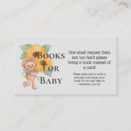 Begäran om Baby Nalle Shower Bok Tilläggskort