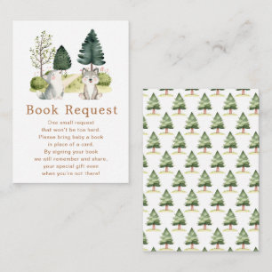 Begäran om Baby Shower Bok för Woodland Varg Tilläggskort