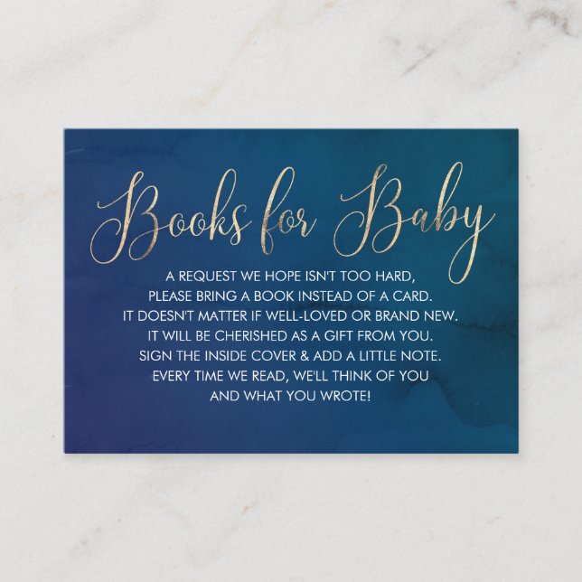 Begäran om Baby Shower Bok Visitkort (Framsida)