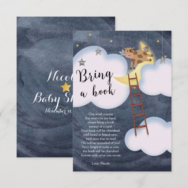 Begäran om Baby Shower Storybook Nursery Rhyme Bok Inbjudningar (Fram/baksida)