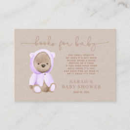 Begäran om babyskor för Lavender Nalle Bok Tilläggskort