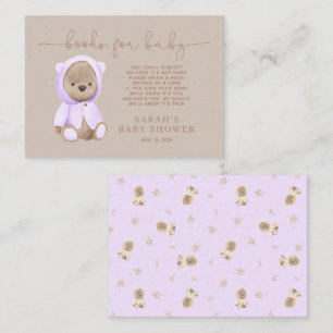 Begäran om babyskor för Lavender Nalle Bok Tilläggskort