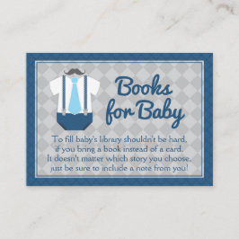 Begäran om barnbok för litet man på baby shower tilläggskort