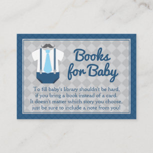 Begäran om barnbok för litet man på baby shower tilläggskort