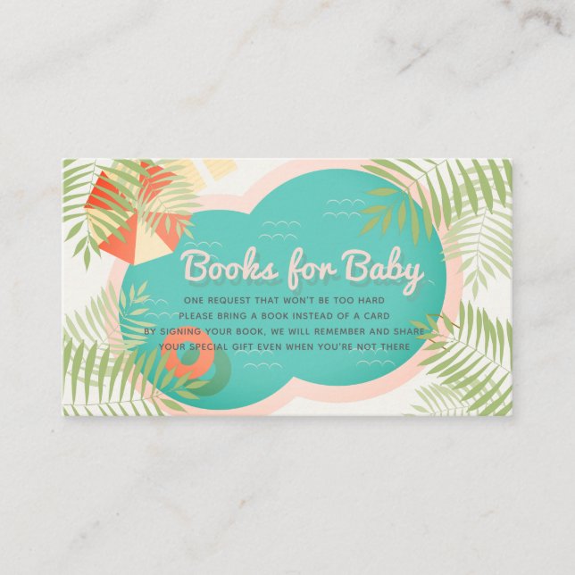 Begäran om bassäng Baby Shower Beige Bok Tilläggskort (Framsida)